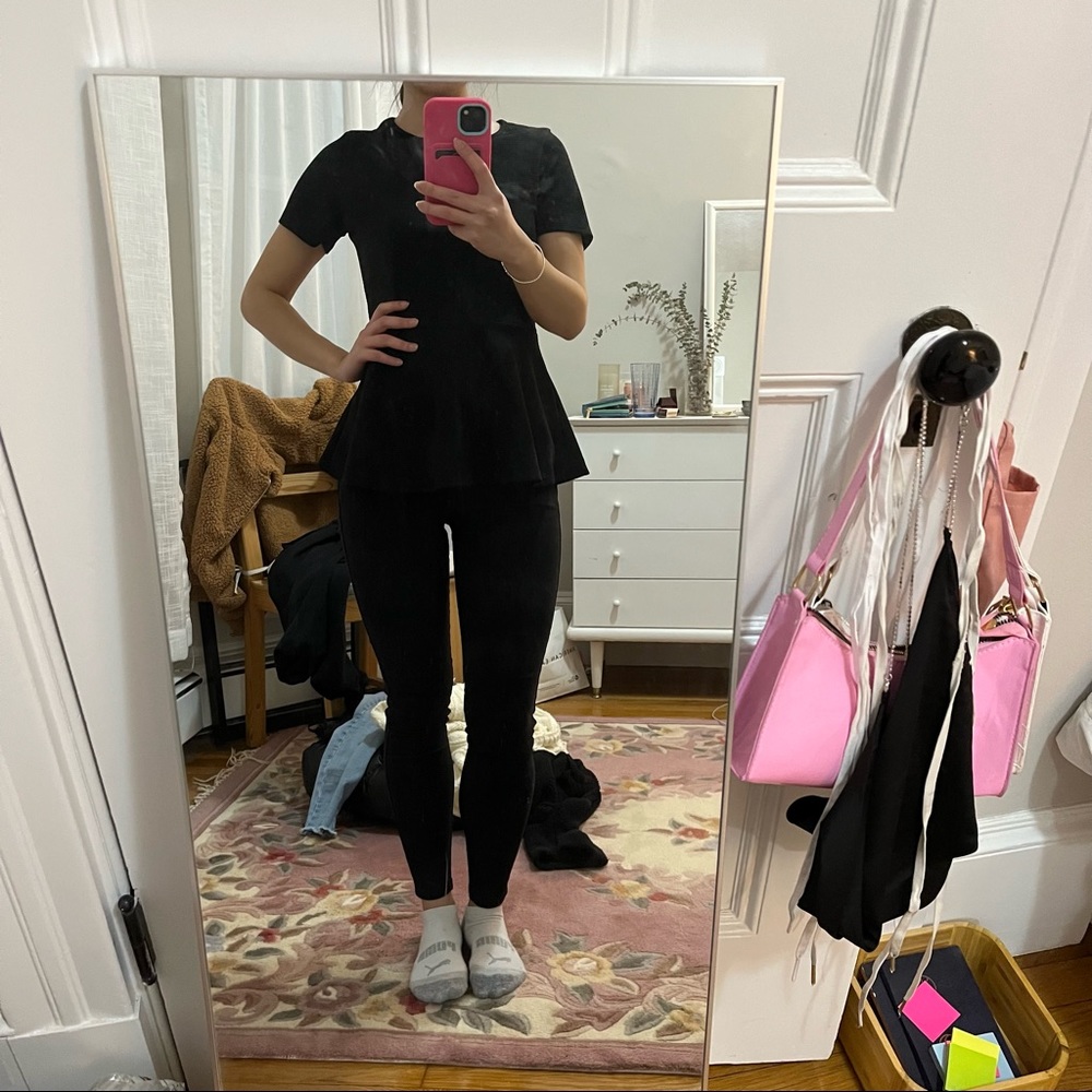 Black babydoll ruffles blouse